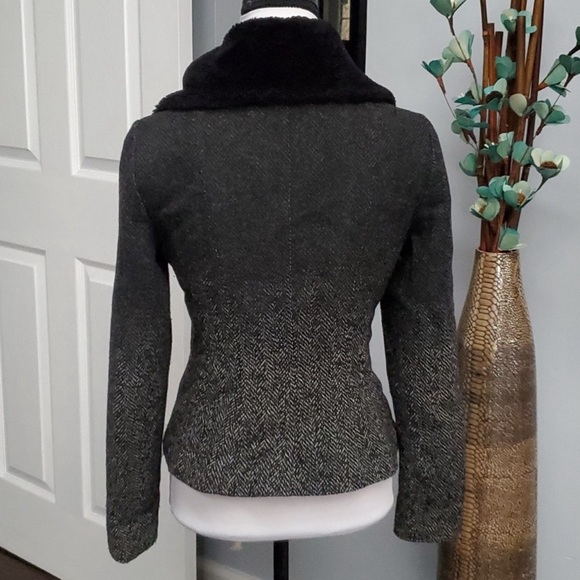 NEW Wool Chanel-like Pea Coat Faux Fur - Picture 5 of 16